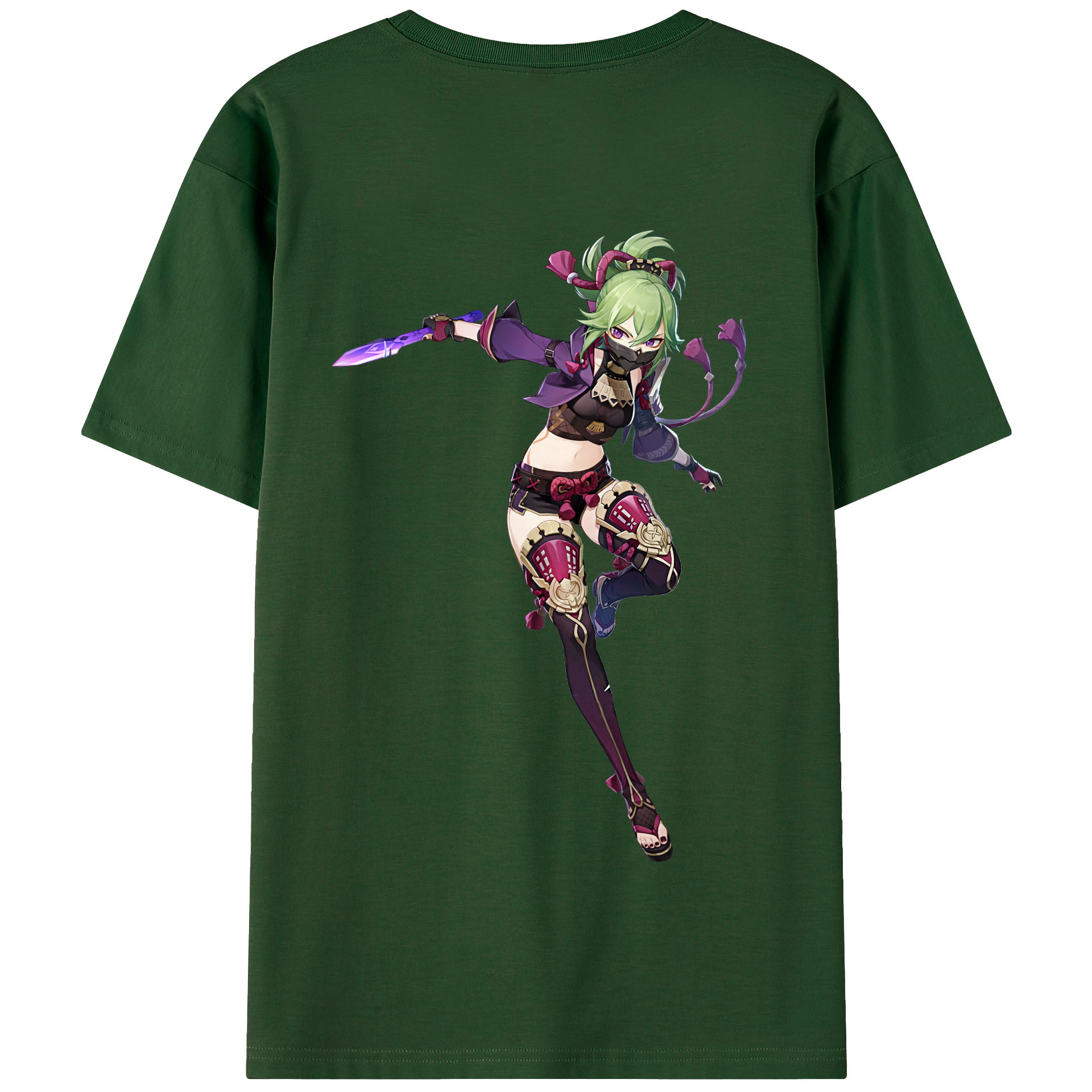 げんし神  久岐忍 くき しのぶ genshin Kuki Shinobu 綿100％半袖Tシャツ（背面プリント）